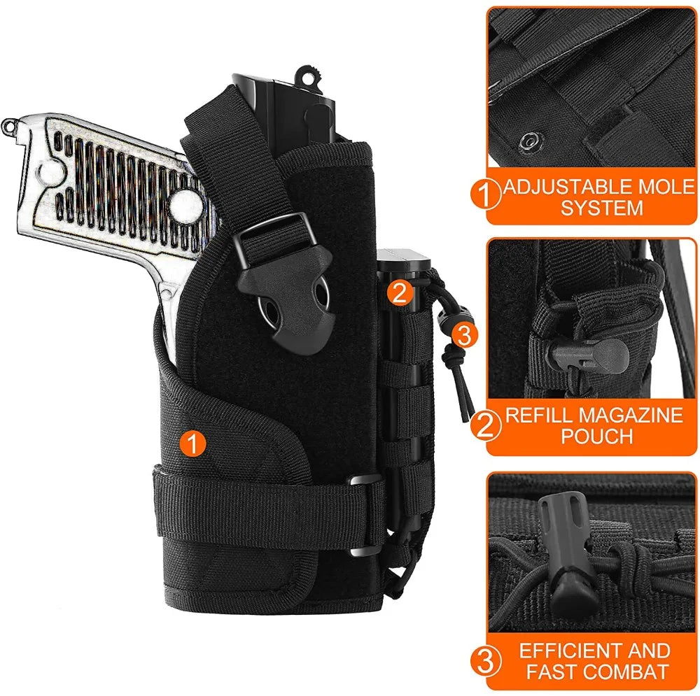 Universal Tactical Molle Pistol Holster Adjustable Handgun Molle Belt Holster Military Gun Holster Concealed Carry Pistol Pouch