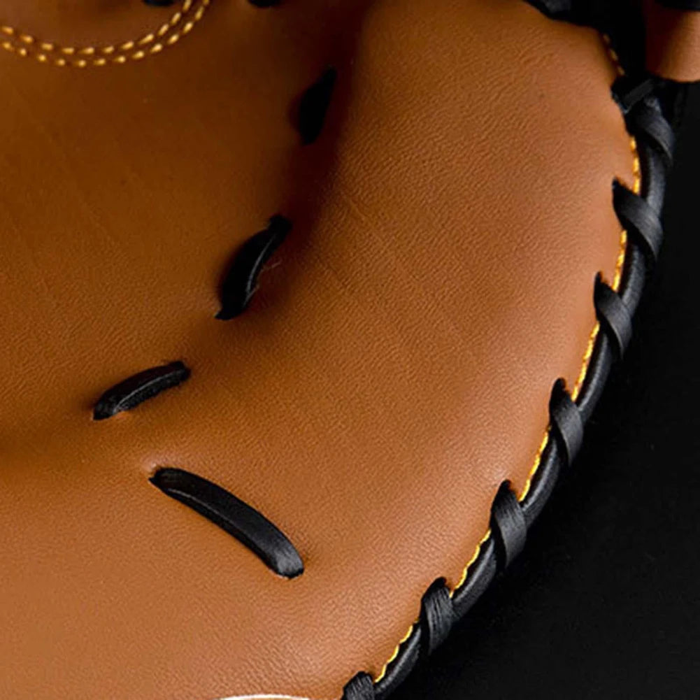 Baseball Softball Catcher PU Leather Baseball Mitt Thicken Beginner Play Training Wear-resistant Catcher Mitt for Outdoor Sports