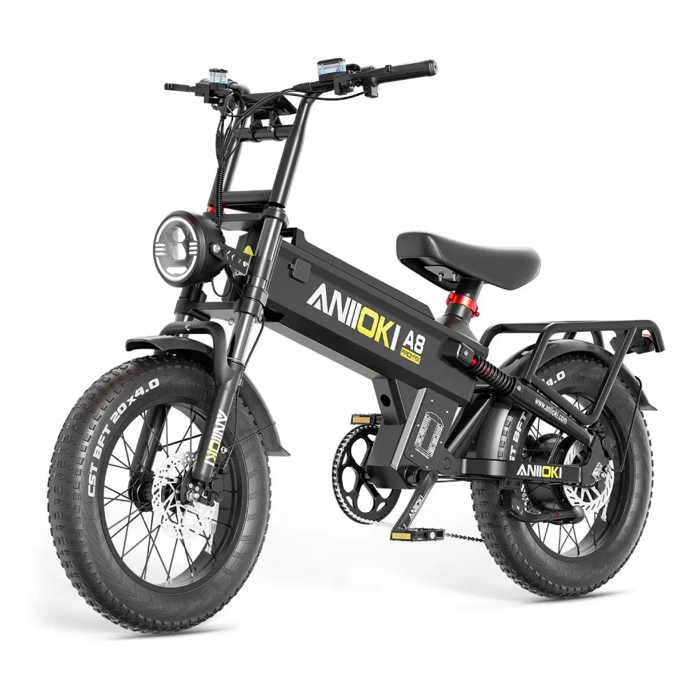 Electric Bike 48V 60AH 52V 70AH Battery 1600W 1900W Peak Motor ANIIOKI 32mph EBike 20"*4" Fat Tires  Adults Electric Bicycle