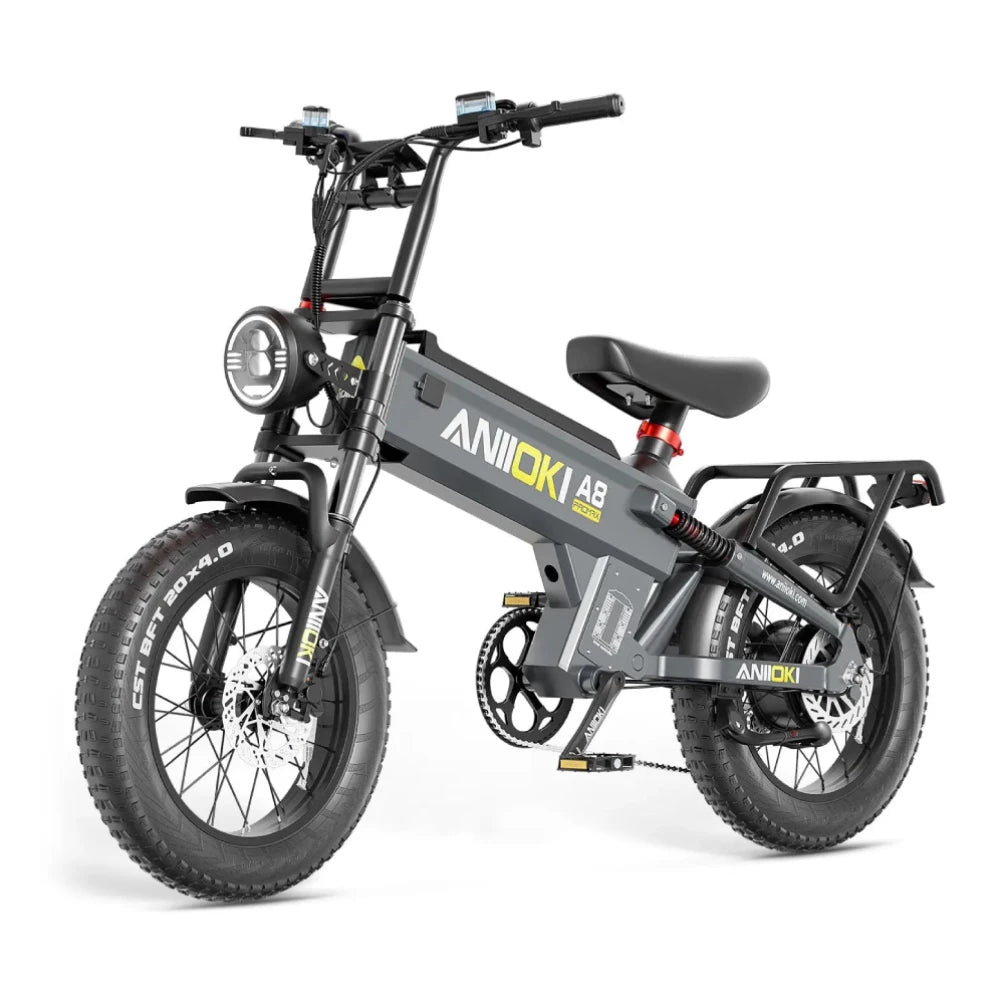 Electric Bike 48V 60AH 52V 70AH Battery 1600W 1900W Peak Motor ANIIOKI 32mph EBike 20"*4" Fat Tires  Adults Electric Bicycle