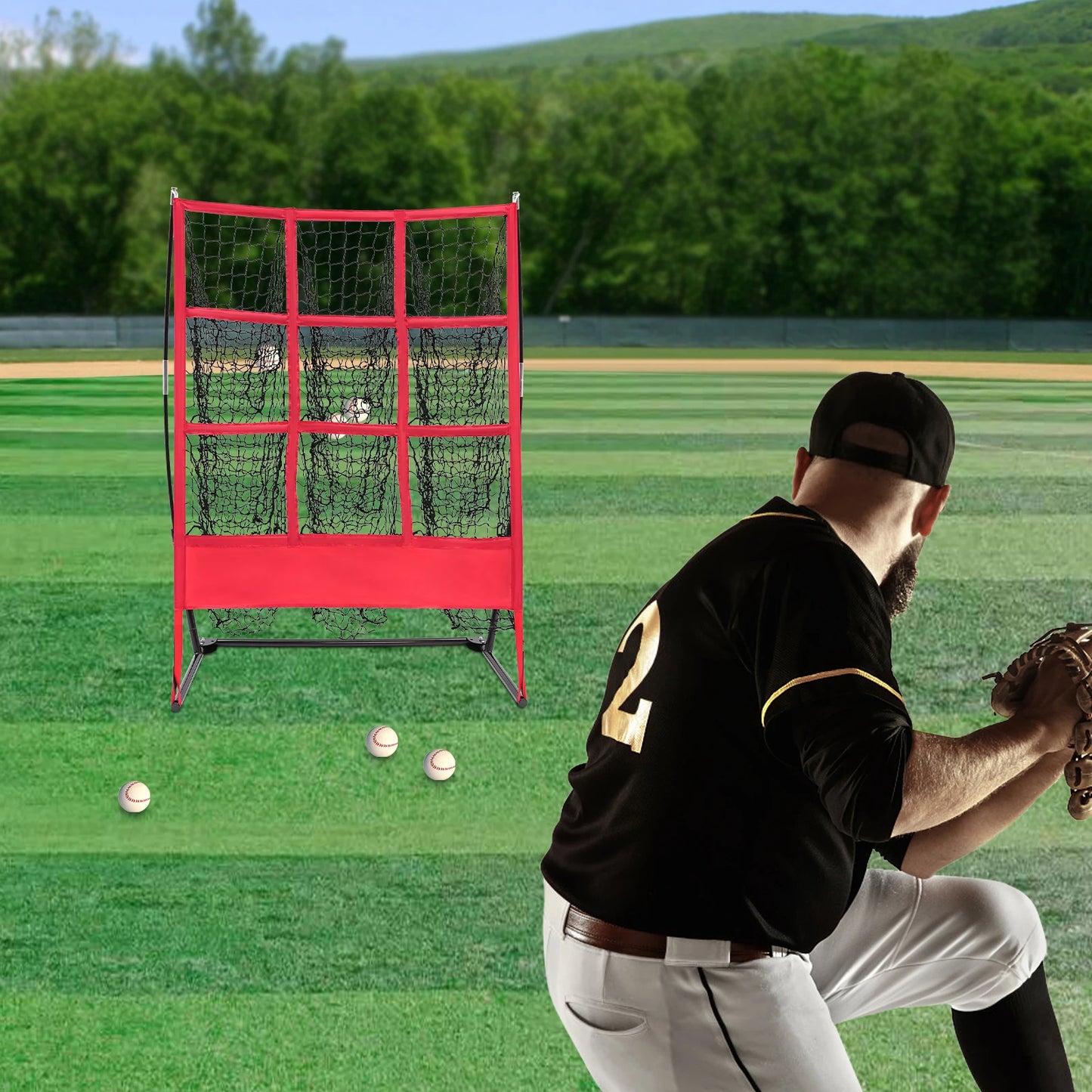 Indoor and Outdoor Baseball Practice Net, Baseball Training Net, Baseball Throwing Net
