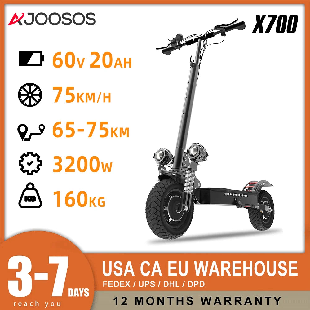 11Inch Off Road Electric Scooter 72V 6000W Dual Motor 85km/h Powerful E Scooter For Adults With Remote Control High Speed Safe