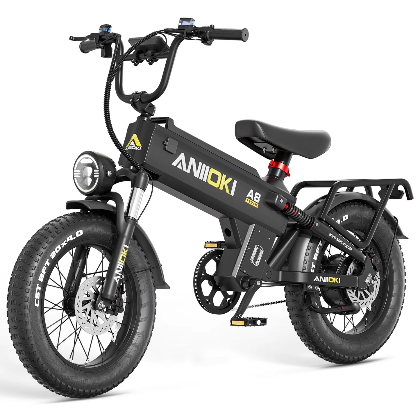 Electric Bike 48V 60AH 52V 70AH Battery 1600W 1900W Peak Motor ANIIOKI 32mph EBike 20"*4" Fat Tires  Adults Electric Bicycle