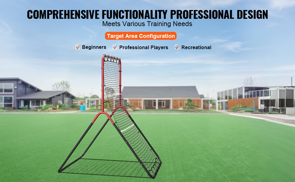 VEVOR Baseball And Softball Rebounder Net 3 x 4.5 ft PitchBack Baseball Pitching Nest three-Way Baseball Softball Pitchback Net