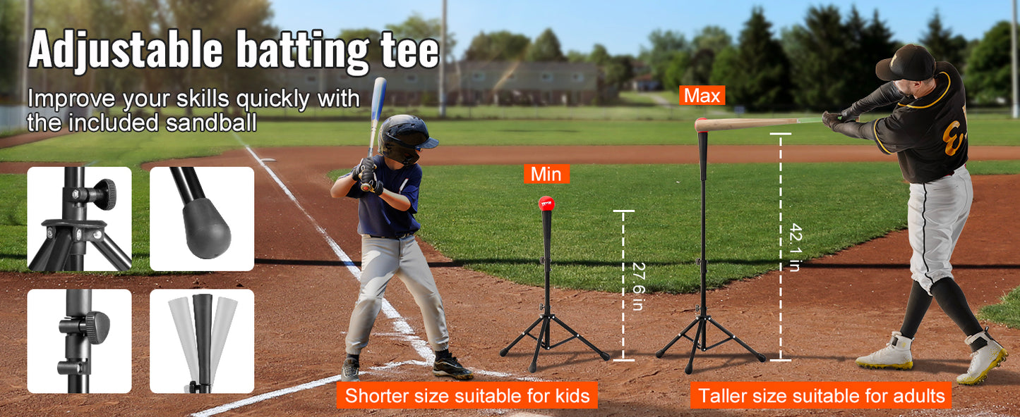 SucceBuy 5x5ft Portable Baseball Softball Practice Net for Hitting Batting Catching Pitching w/ Bow Frame Carry Bag Strike Zone